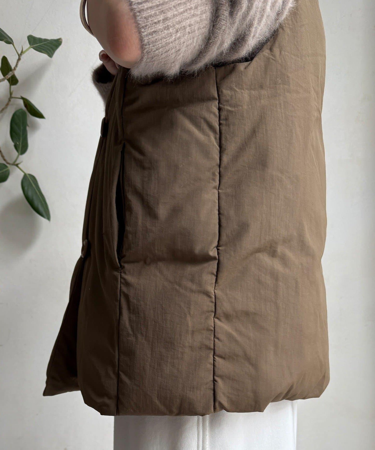 圍巾式仿毛羽絨馬甲