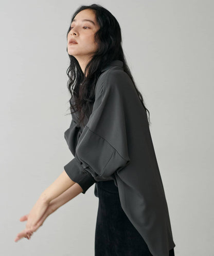 帶領口寬鬆蝙蝠袖套頭衫