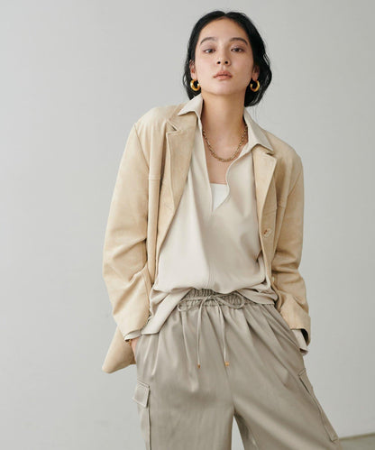 帶領口寬鬆蝙蝠袖套頭衫