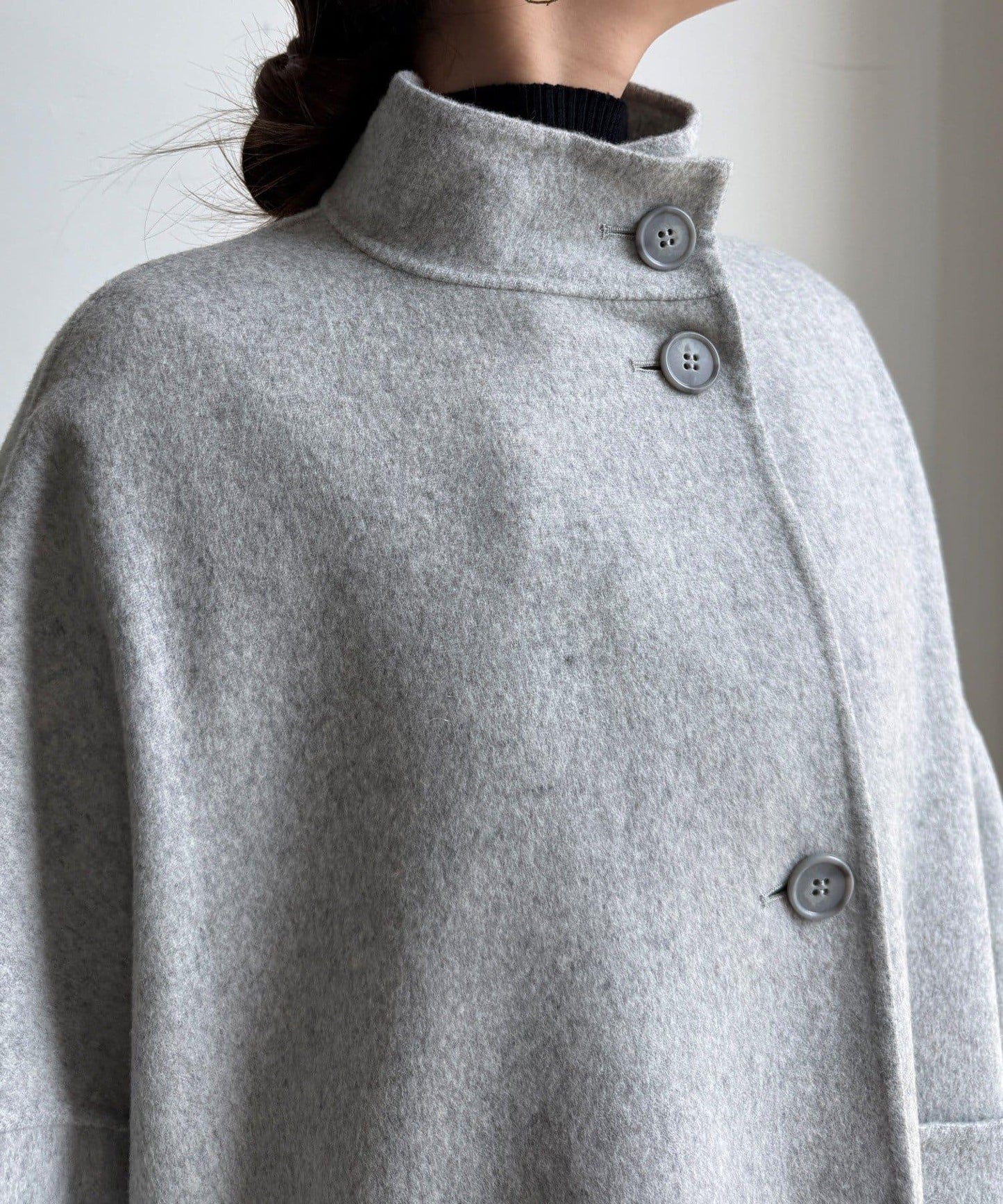 羊毛輕薄雙面立領大衣