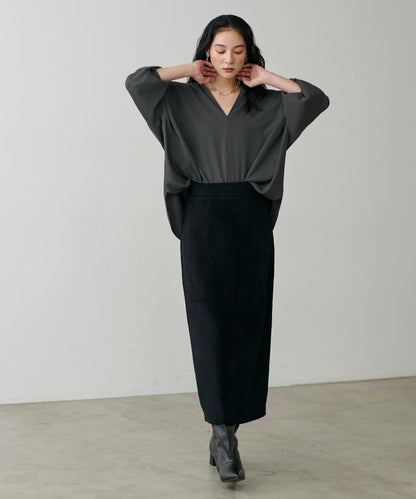 帶領口寬鬆蝙蝠袖套頭衫