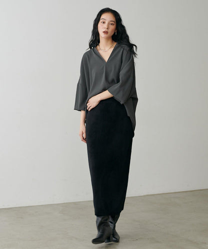 帶領口寬鬆蝙蝠袖套頭衫