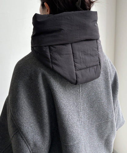 法蘭絨拼接塔夫綢短夾克