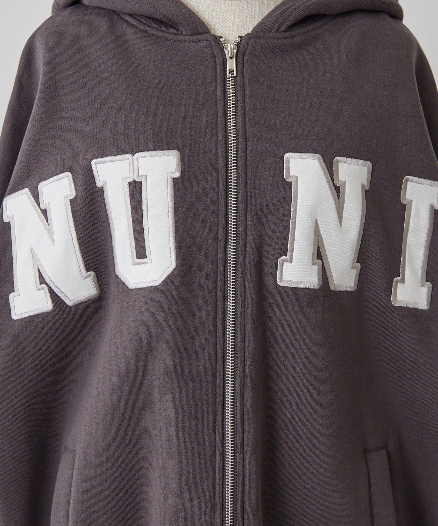 【NUNIFE】【可選兩種長度！】加絨印花連帽衛衣