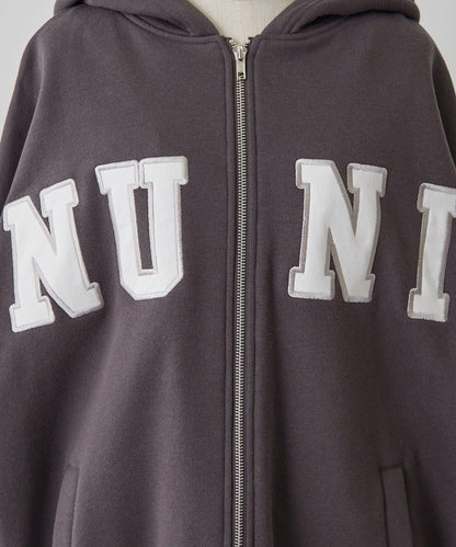 【NUNIFE】【可選兩種長度！】加絨印花連帽衛衣