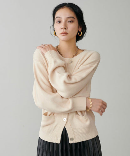 蓬鬆羽毛感針織短款開衫