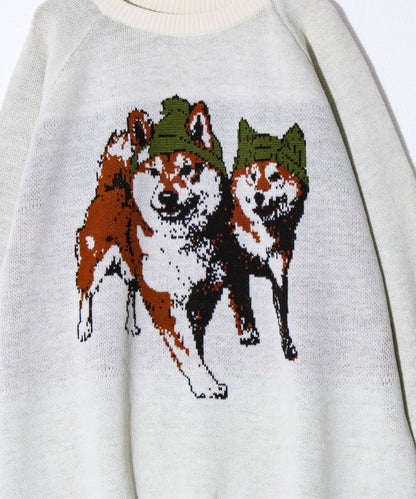 【FREDYMAC/フレ迪馬克】動物紋提花針織衫