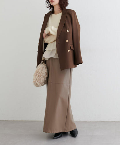 前後兩穿荷葉邊針織衫