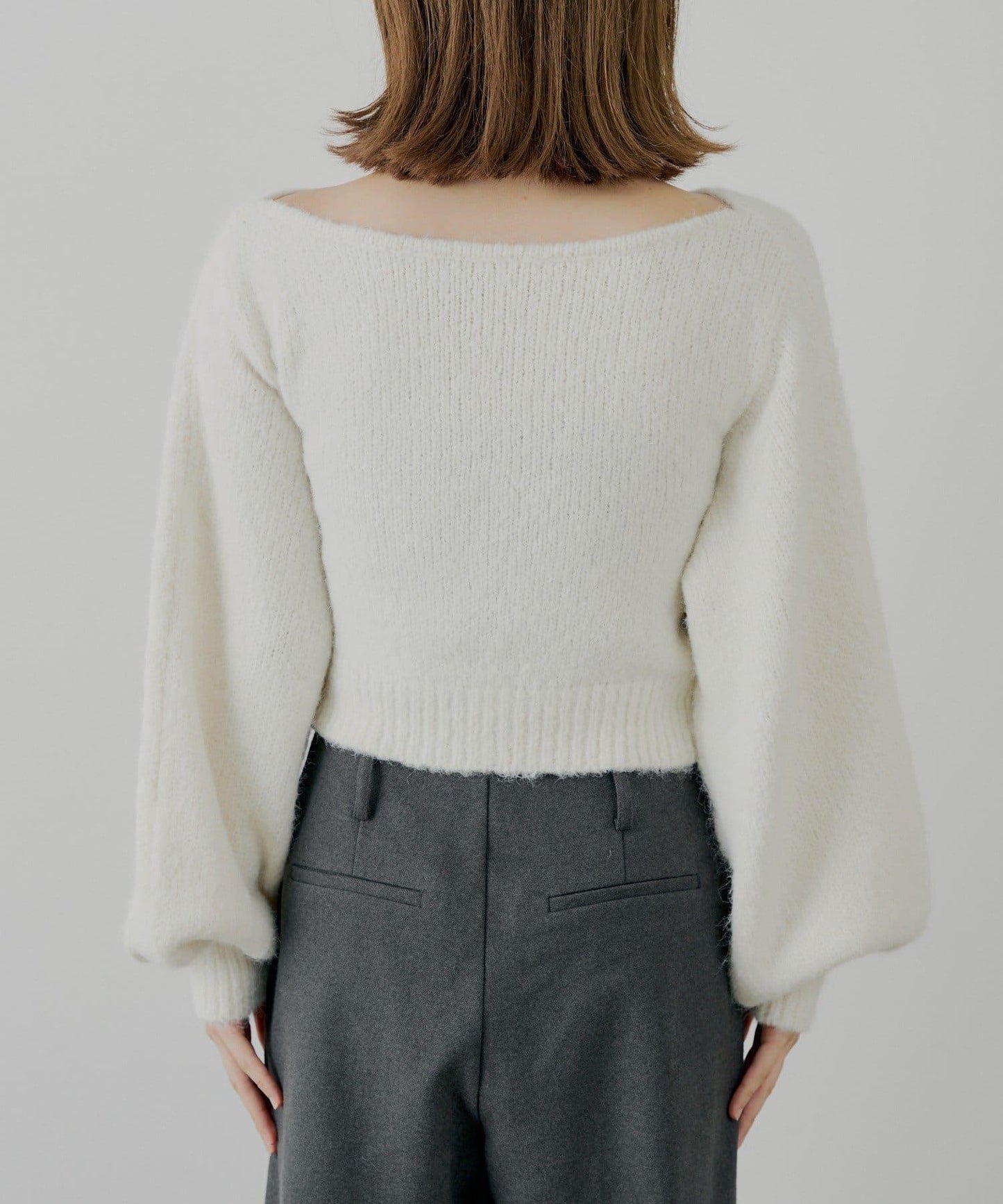 毛絨蝴蝶結設計針織衫