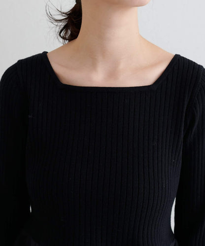 前後兩穿荷葉邊針織衫