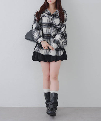 【RMAF】帶蝴蝶結格子連帽襯衫
