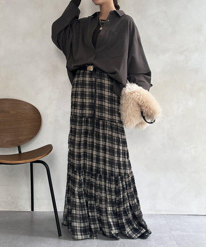 羊毛風寬鬆蝙蝠袖大襯衫