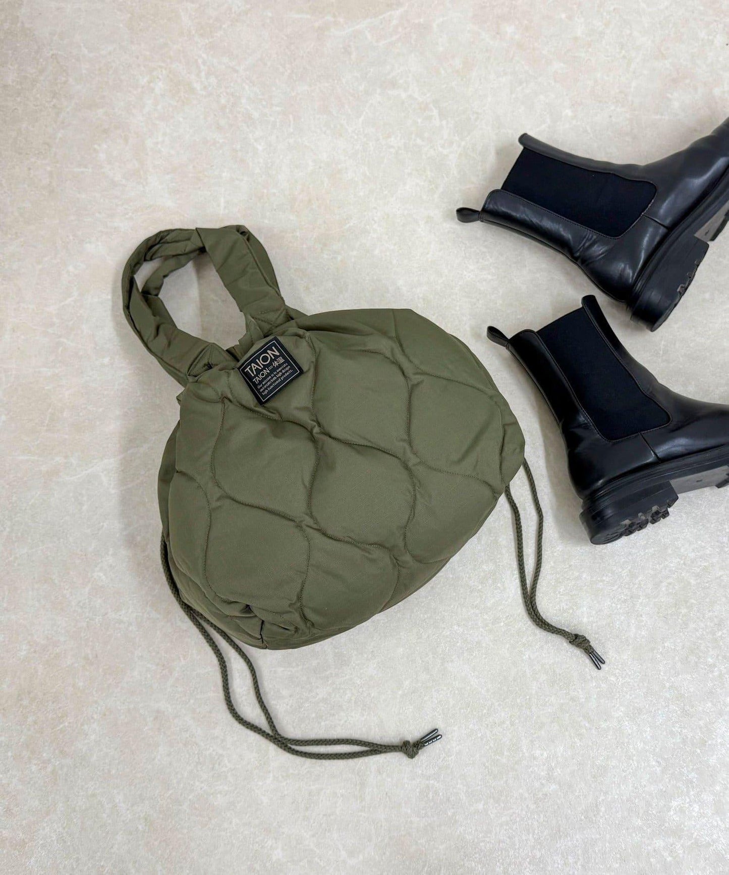 【TAION】軍風羽絨托特包 M