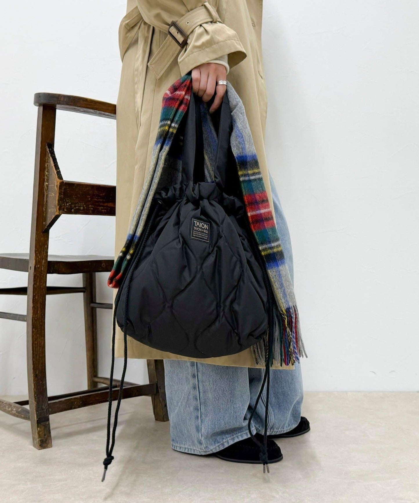 【TAION】軍風羽絨托特包 M