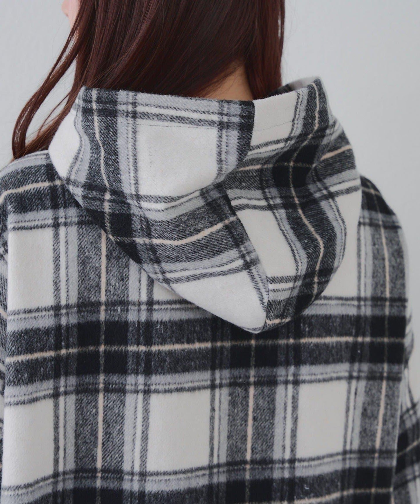 【RMAF】帶蝴蝶結格子連帽襯衫