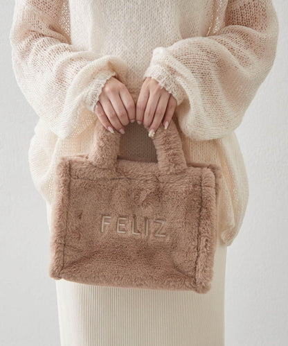 【OUTLET限定】標誌刺繡毛絨托特包