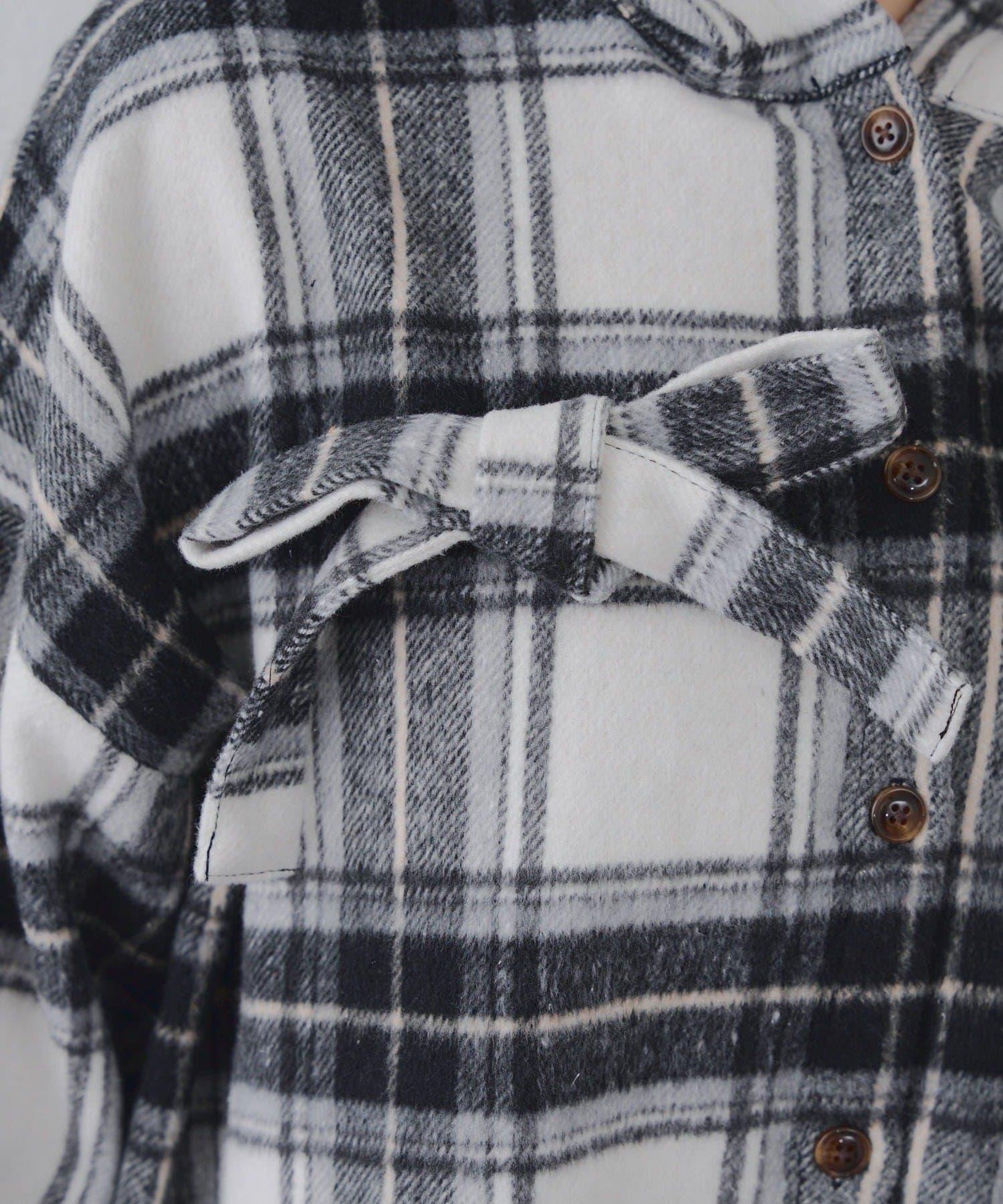 【RMAF】帶蝴蝶結格子連帽襯衫