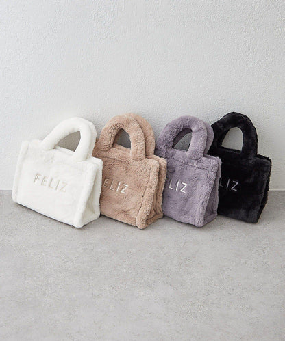 【OUTLET限定】標誌刺繡毛絨托特包