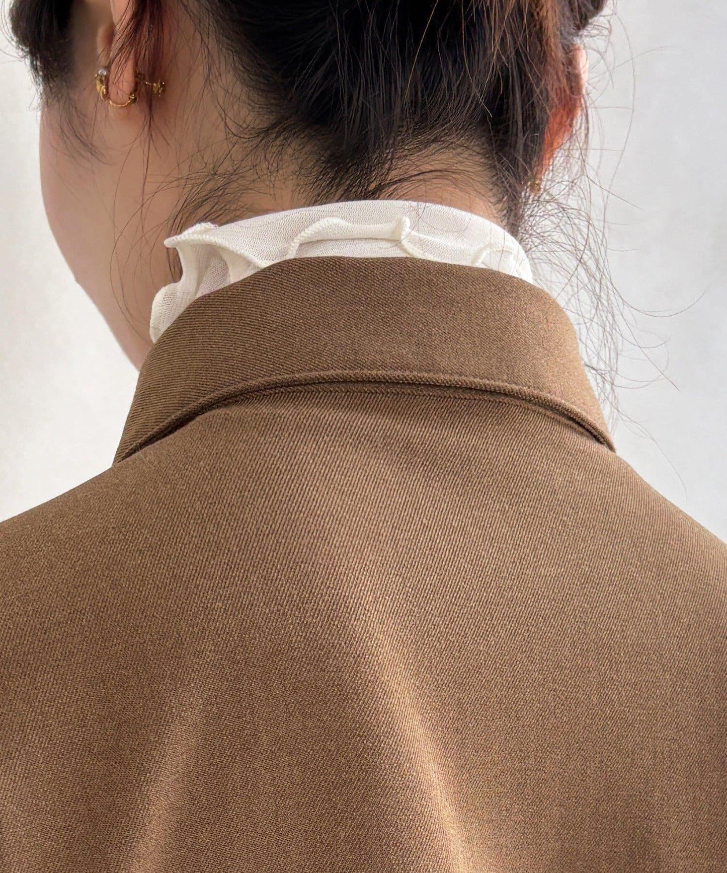 羊毛風寬鬆蝙蝠袖大襯衫