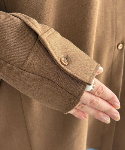 羊毛風寬鬆蝙蝠袖大襯衫