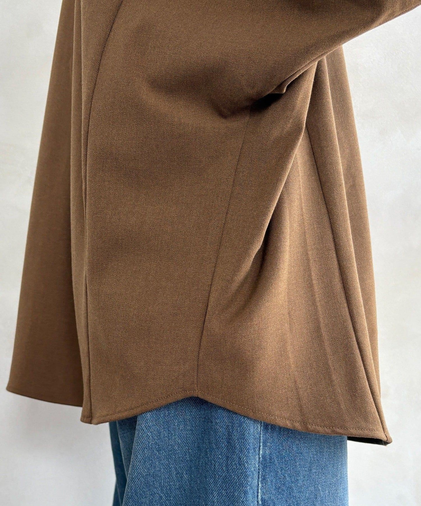 羊毛風寬鬆蝙蝠袖大襯衫