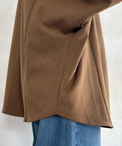 羊毛風寬鬆蝙蝠袖大襯衫