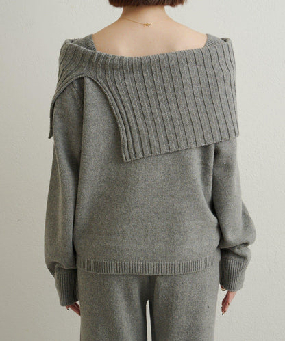 一字肩針織衫