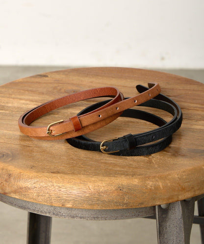 拼接小牛毛皮革腰帶