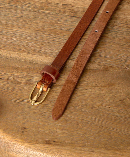 拼接小牛毛皮革腰帶