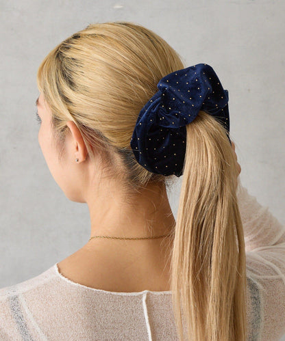 鑲釘天鵝絨髮圈