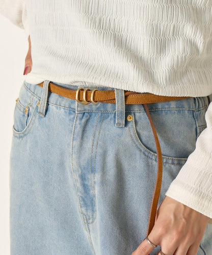 三連扣麂皮腰帶