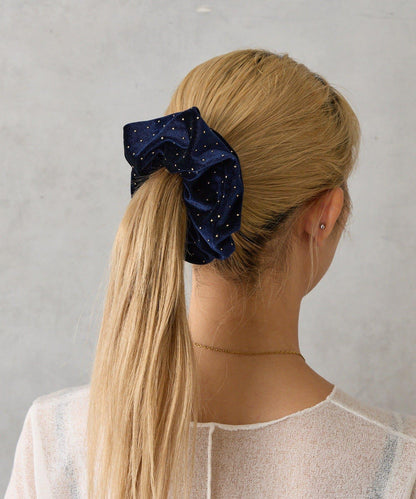 鑲釘天鵝絨髮圈