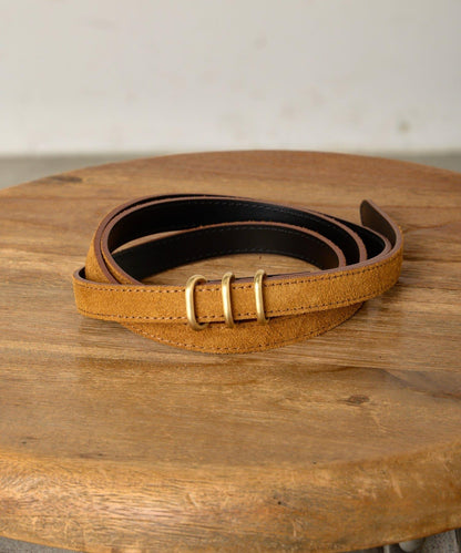 三連扣麂皮腰帶