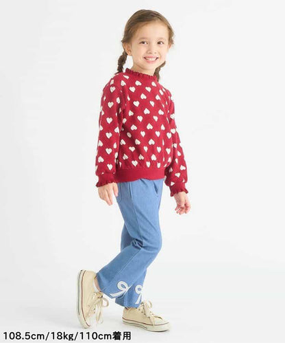 內加絨蝴蝶結開叉休閒褲 十分褲