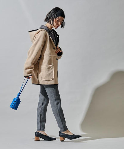 可雙面穿連帽燈芯絨羊羔絨夾克