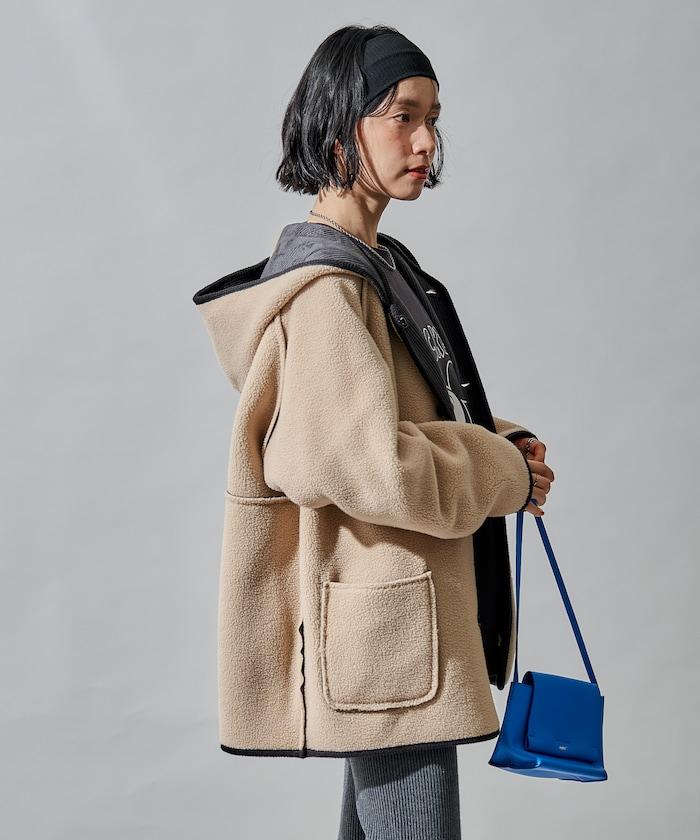 可雙面穿連帽燈芯絨羊羔絨夾克