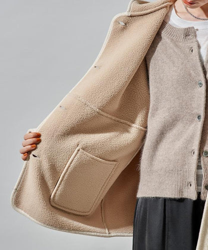 可雙面穿連帽燈芯絨羊羔絨夾克