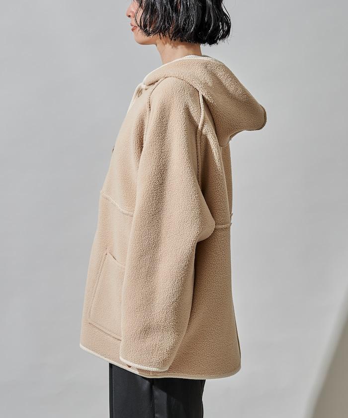 可雙面穿連帽燈芯絨羊羔絨夾克