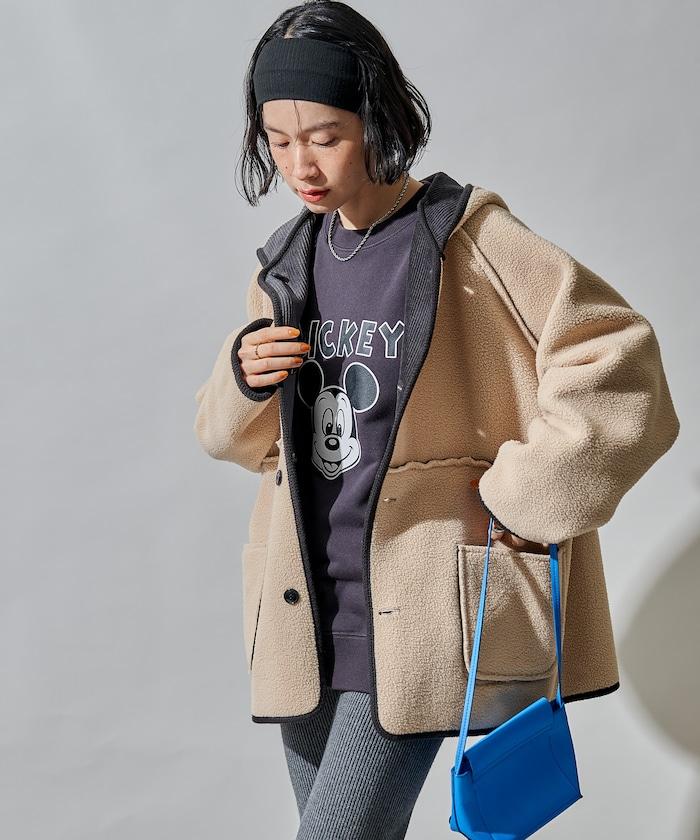 可雙面穿連帽燈芯絨羊羔絨夾克