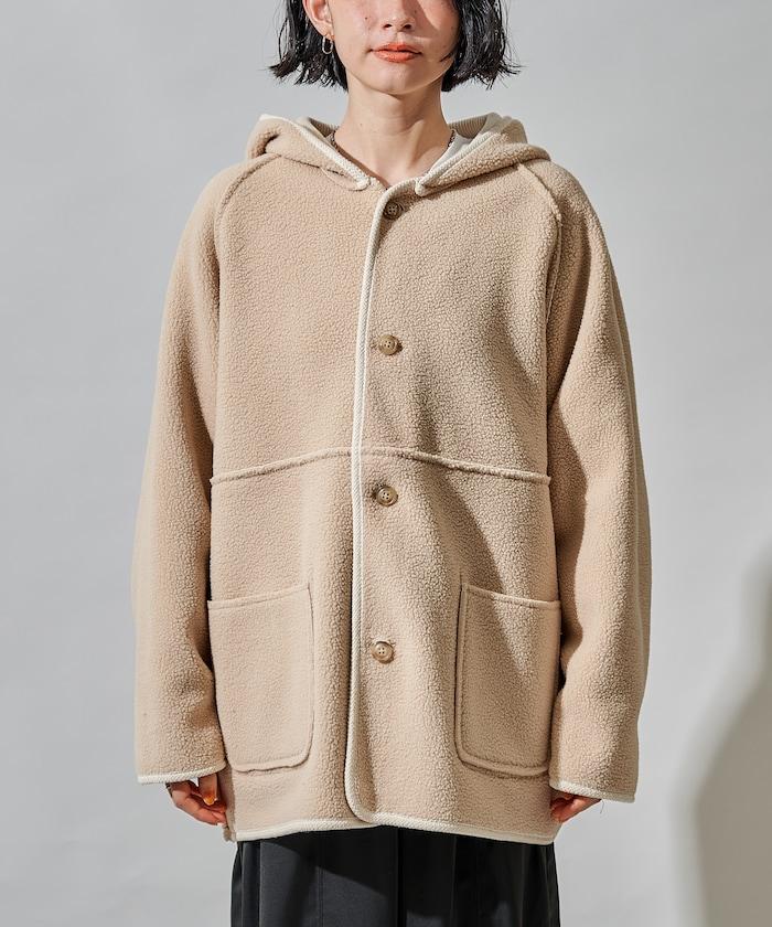 可雙面穿連帽燈芯絨羊羔絨夾克