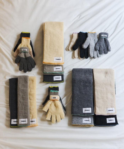 羊毛混紡半長圍巾《AIR》限定馬海毛半長圍巾