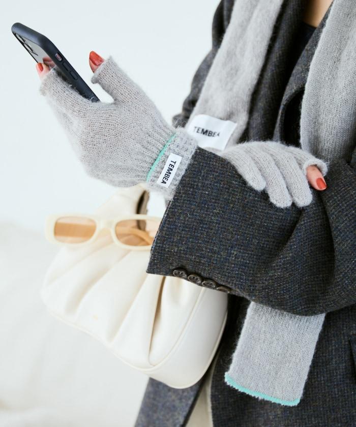 特別款GUNTE 2指露指MOH《AIR》特別款馬海毛兩指露指手套