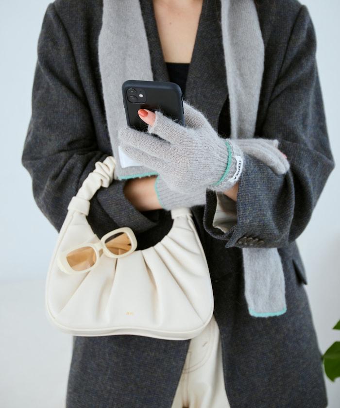 特別款GUNTE 2指露指MOH《AIR》特別款馬海毛兩指露指手套