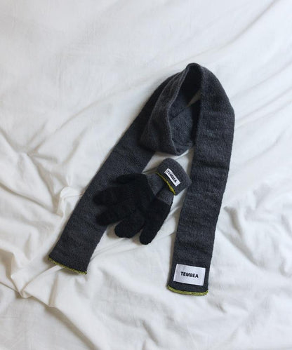 羊毛混紡半長圍巾《AIR》限定馬海毛半長圍巾