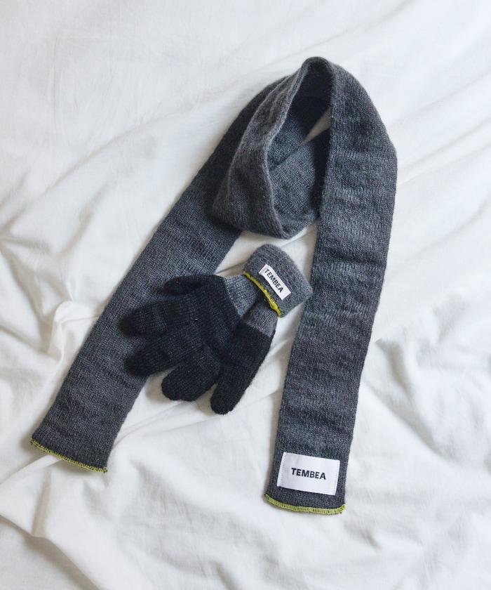 羊毛混紡半長圍巾《AIR》限定馬海毛半長圍巾