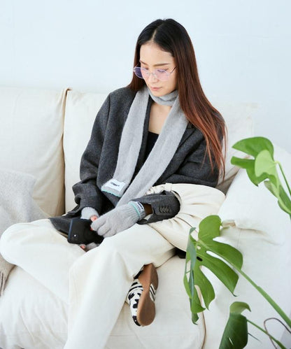 羊毛混紡半長圍巾《AIR》限定馬海毛半長圍巾