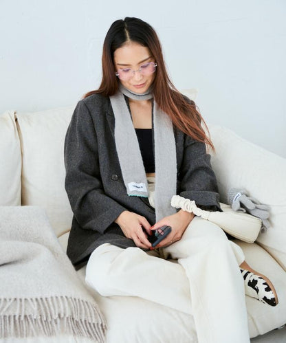 羊毛混紡半長圍巾《AIR》限定馬海毛半長圍巾