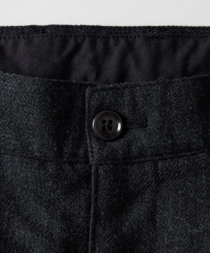 寬鬆版型水洗羊毛混紡法蘭絨長褲