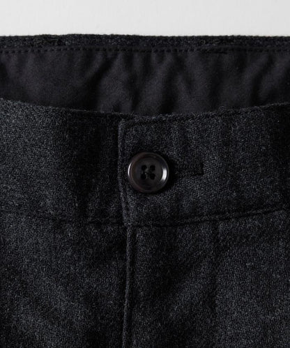 寬鬆版型水洗羊毛混紡法蘭絨長褲