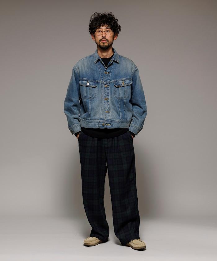 寬鬆版型水洗羊毛混紡法蘭絨長褲